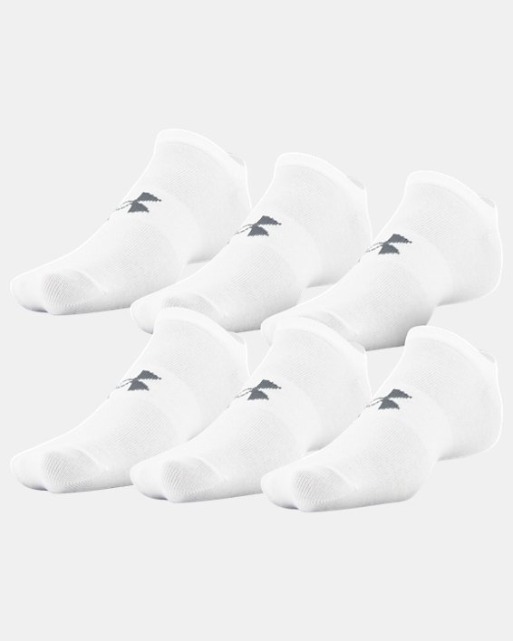 Men's UA Essential Lite 6-Pack Socks, White, pdpMainDesktop image number 0